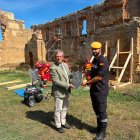 La UME ensaya en el Monasterio de Sandoval (León) cómo proteger el patrimonio ante incendios y emergencias.