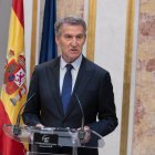 El presidente del Partido Popular, Alberto Núñez Feijóo, durante una sesión plenaria, en el Congreso de los Diputados, a 2 de octubre de 2026, en Madrid (España). 
