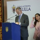 Los Reyes durante el discurso de Felipe Vi en Melilla el 14 de octubre de 2026.