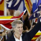 Feijóo ayer, en el acto de precampaña en Barcelona para encumbrar a Obiols.
