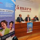 Marco Morala, Javier Sanz y Eduardo Diego, en la presentación de la Feria del Empleo, Innovación y Emprendimiento.