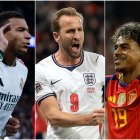 Kylian Mbappé, Harry Kane y Lamine Yamal.