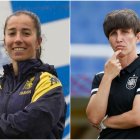 La seleccionadora Sonia Bermúdez y la exfutbolista astorgana Cristina Martínez.