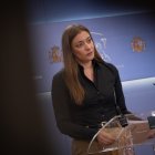 La portavoz del PP en el Congreso, Ester Muñoz, durante una rueda de prensa, en el Congreso de los Diputados, a 6 de octubre de 2026, en Madrid (España).