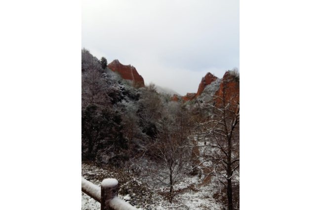 Imagen de la nevada en Las Médulas. DL