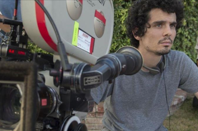 El director Damien Chazelle, en el rodaje de 'La La Land'.