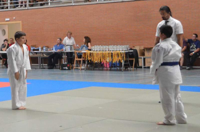 Saludo entre los dos judocas antes de iniciar su particular intervención. DL