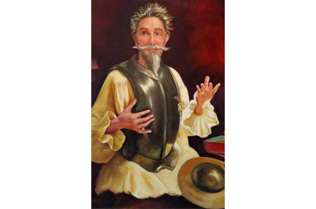 Uno de los retratos de Don Quijote, de Condes Pizarro. CUEVAS