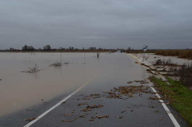 Una de las muchas carreteras afectadas por las riadas que azotaron León en diciembre de 2019. MEDINA