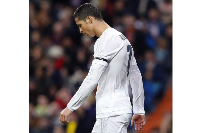 Ronaldo, cabizbajo, con el Madrid esta temporada.