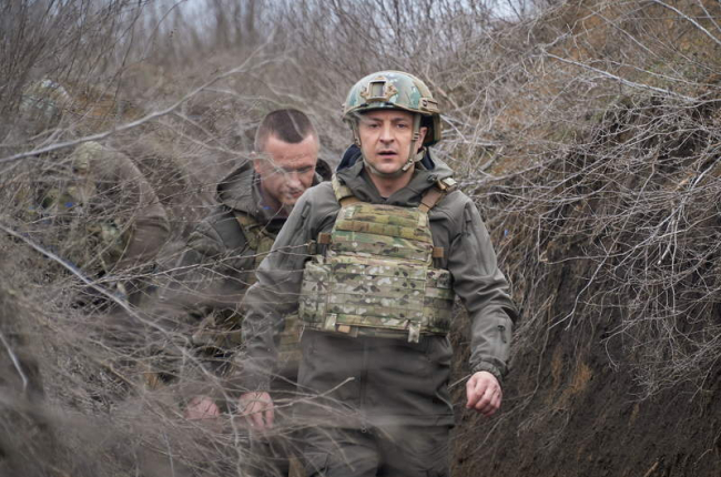 Soldados desplegados en la zona de conflicto entre Rusia y Ucrania. PRESIDENTIAL PRESS SERVICE