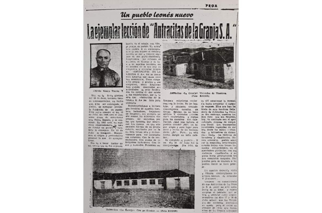 ‘Proa’ del 17 de julio de 1955 con fotos de Alfredo Alonso, las casas de los maestros y la escuela. DL
