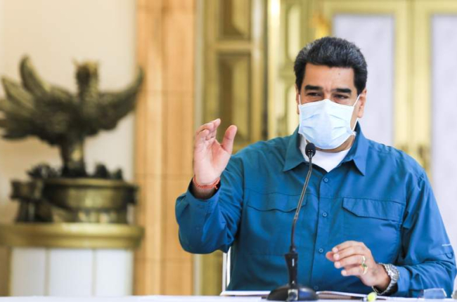 Nicolás Maduro, en su despacho oficial. PRENSA MIRAFLORES