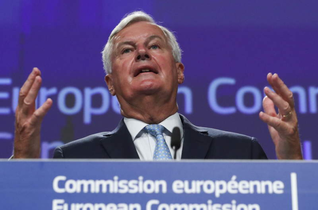 El negociador europeo del Brexit, Michel Barnier, en su última comparecencia. YVES HERMAN