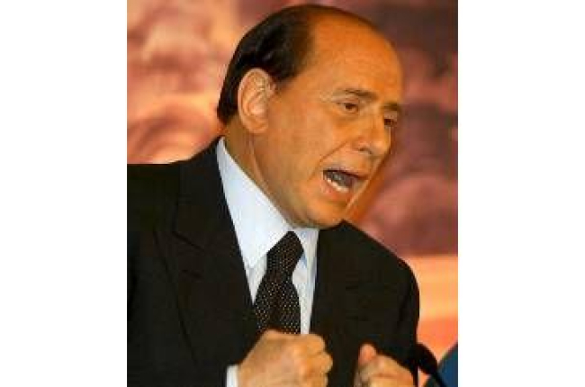 Silvio Berlusconi, ayer en su aparición pública después de un mes