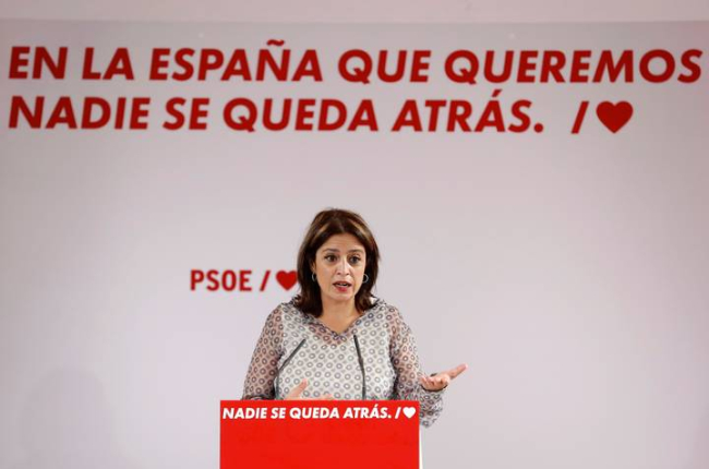 La vicesecretaria general y portavoz socialista en el Congreso, Adriana Lastra. CHEMA MOYA