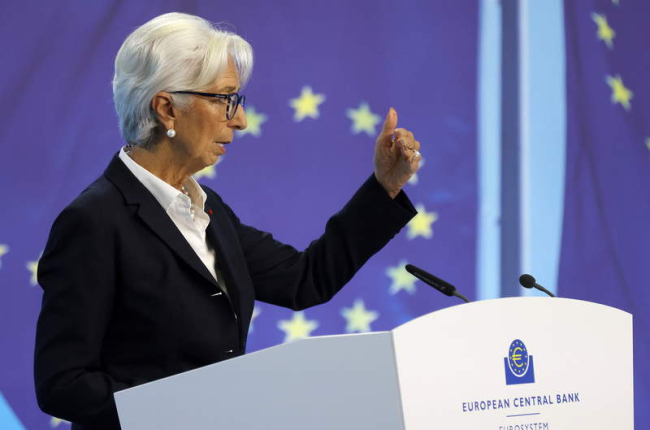 Christine Lagarde, durante una comparecencia del Banco Central Europeo. RONALD WITTEK