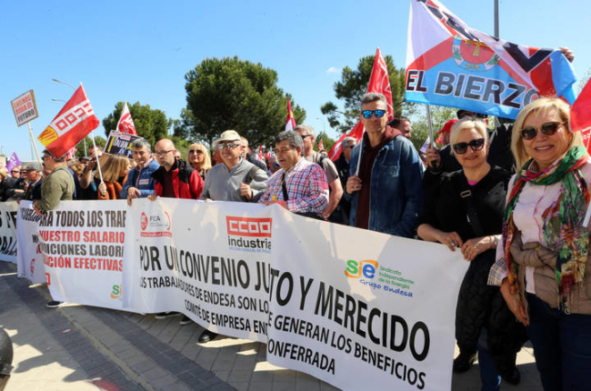 Trabajadores bercianos de Endesa en otra protesta en Madrid. RPV