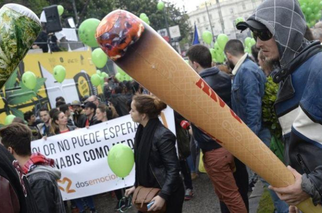 Manifestación por la legalización de la marihuana en Madrid, el pasado mes de mayo.