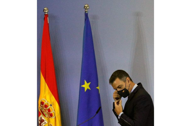 Sánchez ayer en Valencia, para presentar sus cuentas. MANUEL BRUQUE