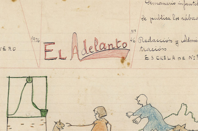 Uno de los ejemplares de El Adelanto, periódico manuscrito de la escuela de Cimanes del Tejar elaborado entre 1934 y 1969. DL