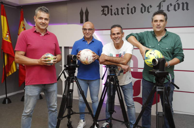 Raúl Castro, Jesús Rodríguez, Ángel Fraguas y Óscar Díez, en el Club de Prensa de Diario de León. RAMIRO