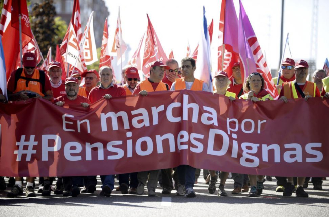 Protesta de pensionistas en Zamora, el pasado octubre.