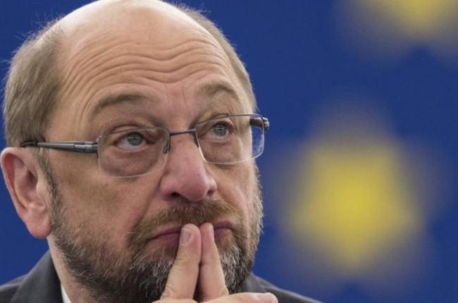 Schulz, durante un debate en el Parlamento Europeo, en Estrasburgo.