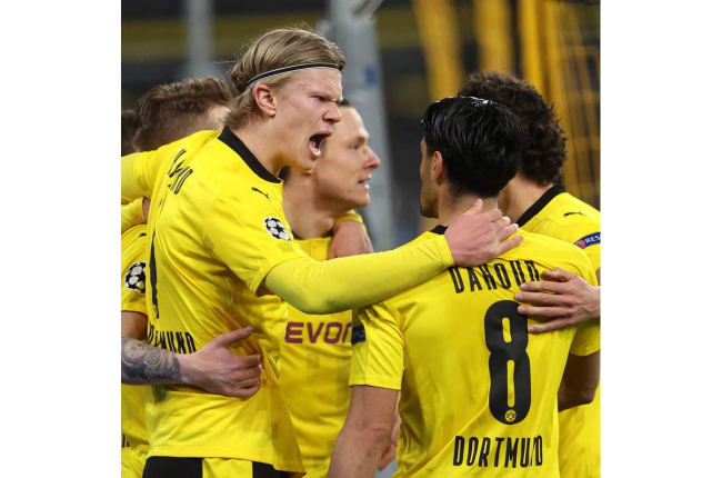 Erling Haaland volvió a ser el líder del Borussia Dortmund. LARS BARON