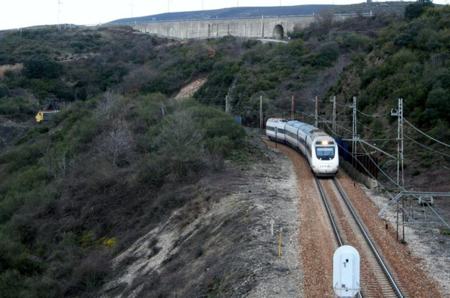 Un tren Alvia recorre la comarca del Bierzo. DANIEL PÉREZ LANUZA