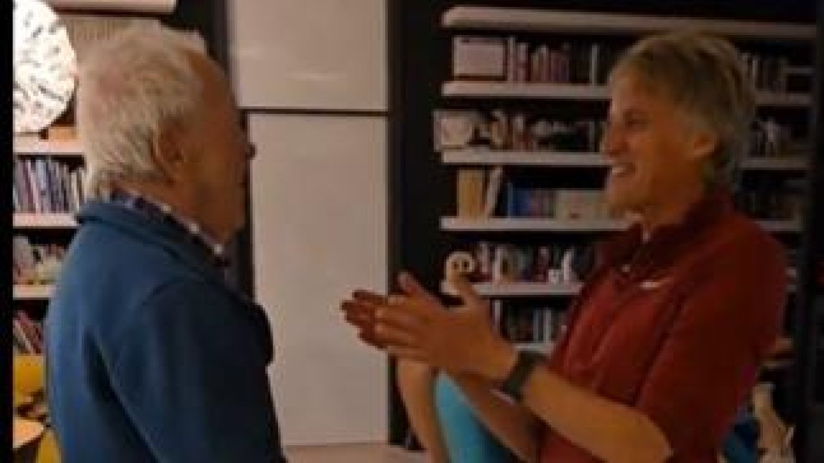 Jesús Calleja y su padre, Julián, antes de la cena de Nochebuena.