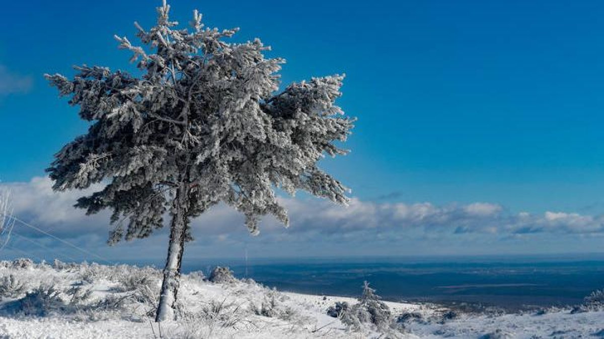 Vista de un paisaje nevado en León. ÁNGELOPEZ