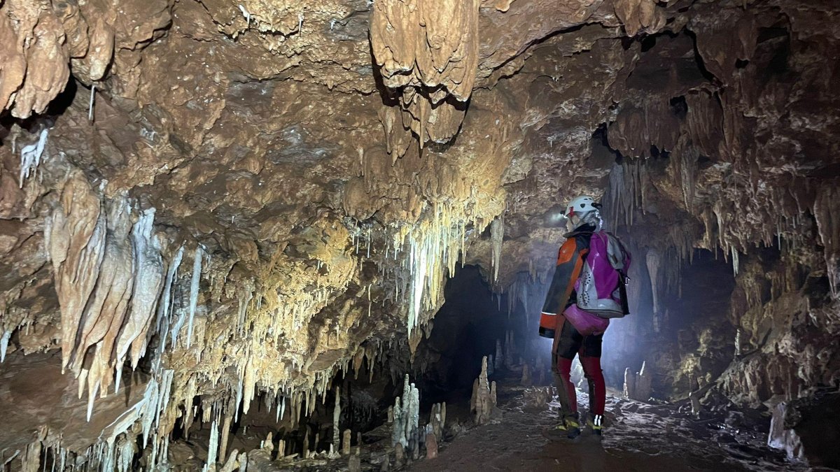 Uno de los nuevos hallazgos en la Cueva de Valporquero.