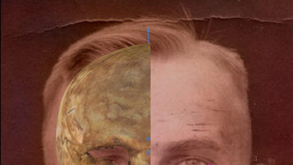 Superposición craneofacial de uno de los casos históricos investigados por Panacea.