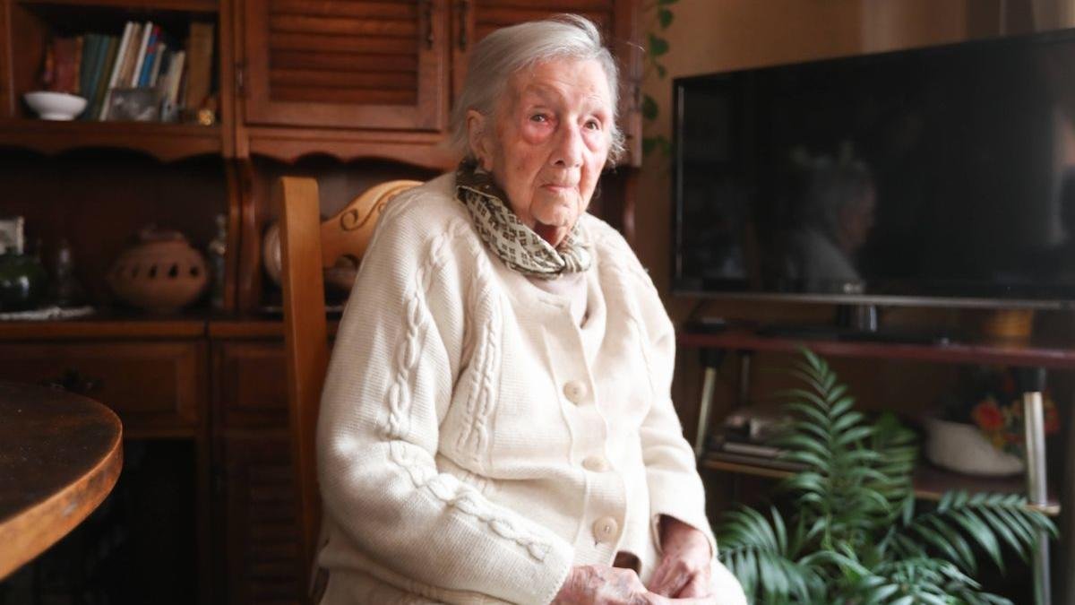 Albina Pérez, el día de su centenario, el 25 de febrero de 2025.