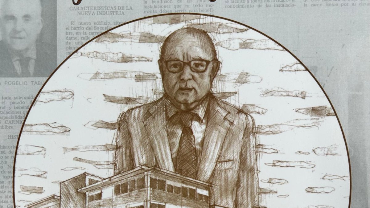 Ilustración de Rogelio Tabuyo y su industria cárnica en Bembibre.