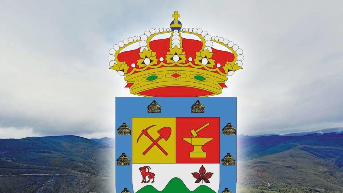 El escudo de Valle de Ancares sobre una imagen de la zona.