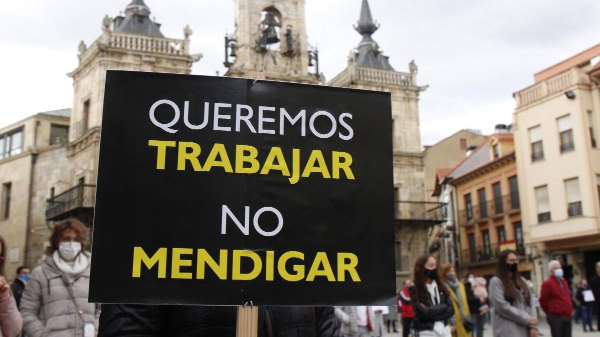 Una protesta de autónomos en Astorga hace dos años.