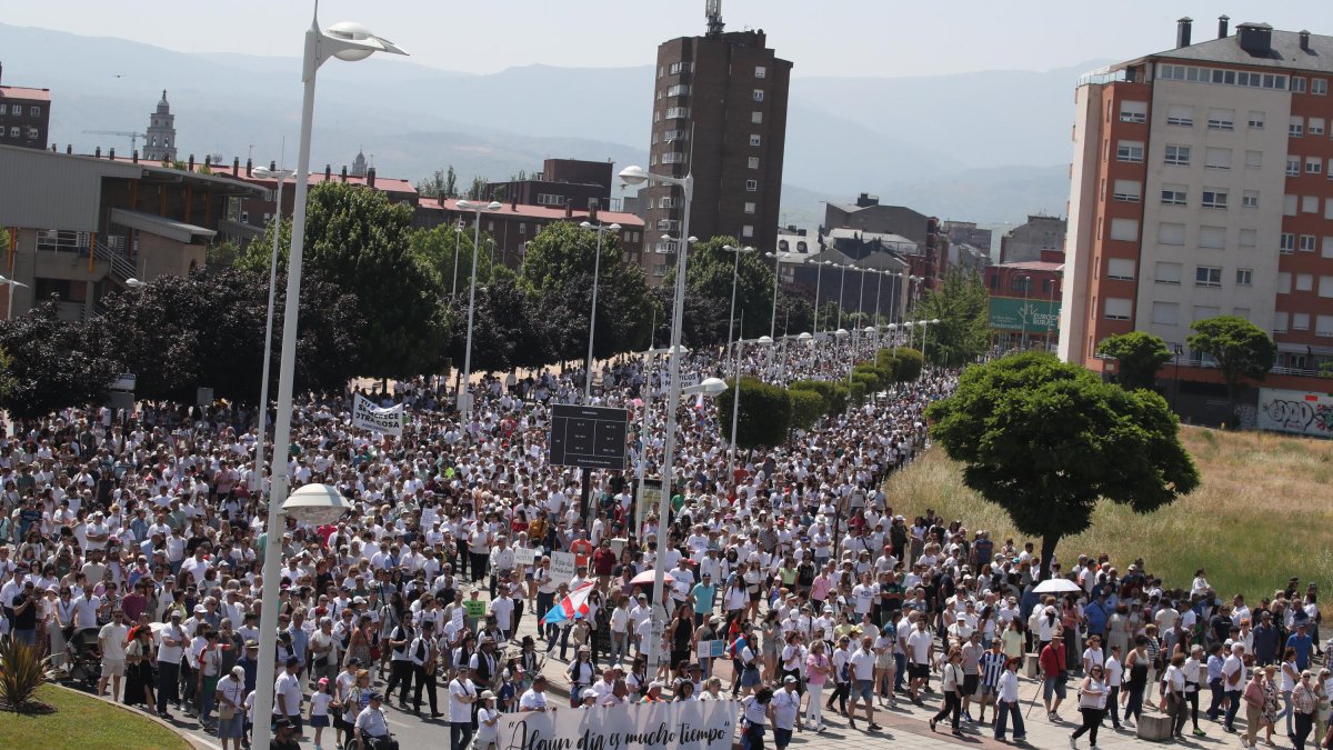 La marcha ocupaba los cuatro carriles del primer tramo de la avenida de Asturias y no se veía el final desde la terraza del centro comercial, poco antes de que finalizara en La Rosaleda.