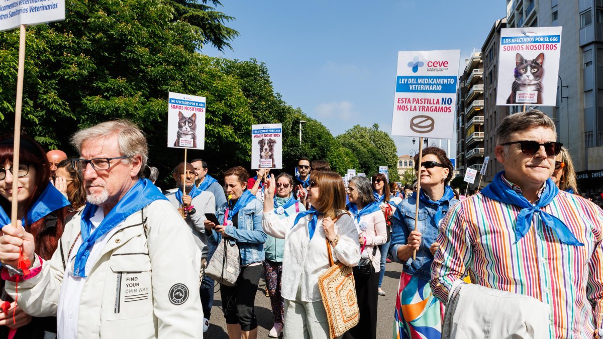 Masiva protesta en león de veterinarios, ciudadanos y mascotas