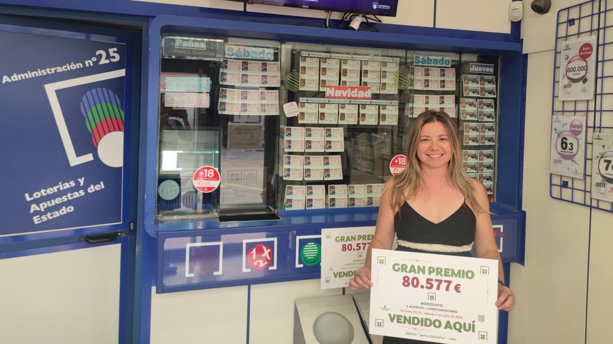 Administración que vendió el segundo premio de la Bonoloto en León.