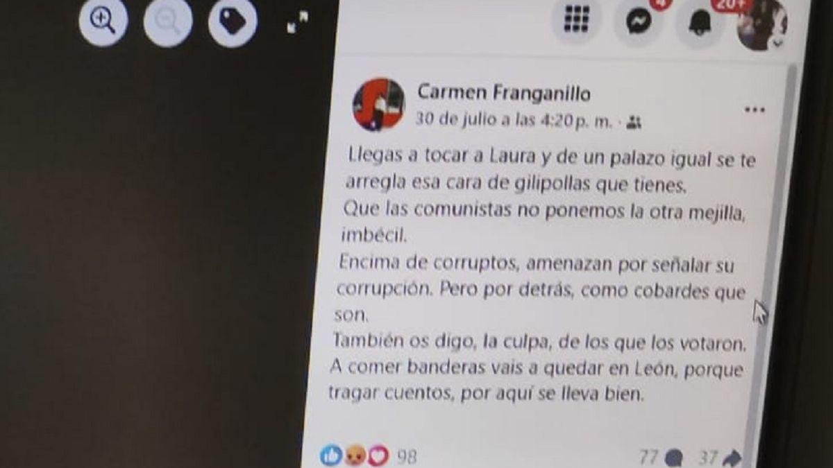 Texto en facebook.