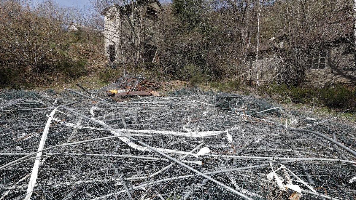 Instalaciones de Cerredo tras el accidente que mató a cinco mineros leoneses.