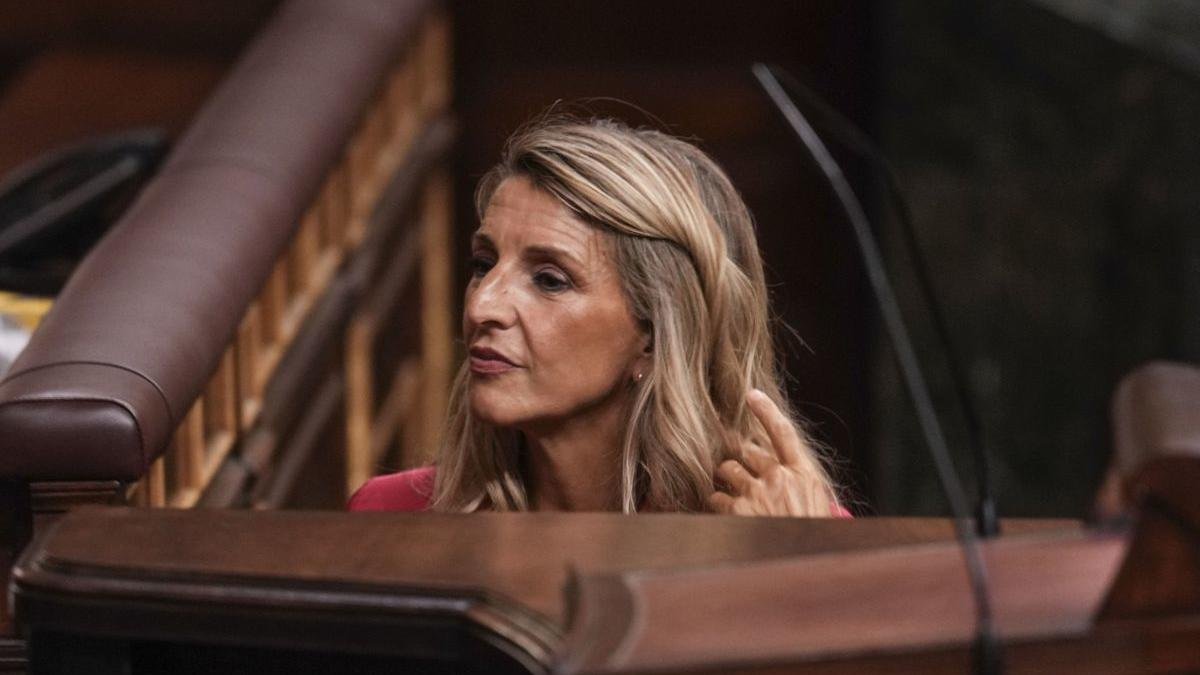 Yolanda Díaz, ayer en el Congreso.