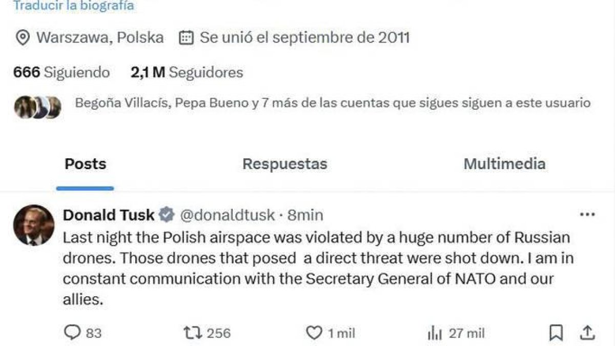 Rusia viola con drones el espacio aéreo de Polonia y escala el conflicto a la Otan