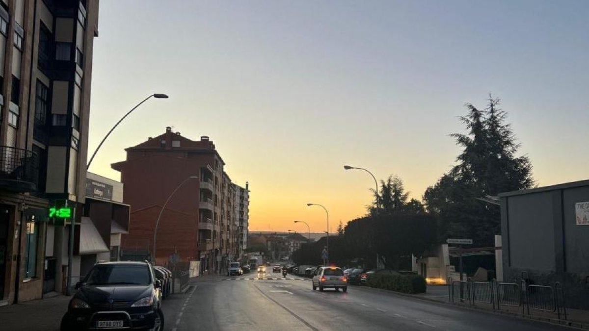 Vista de alumbrado público en Astorga.