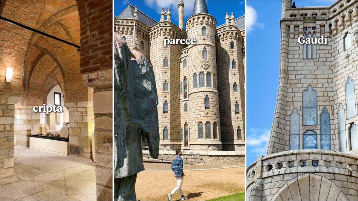 La cripta subterránea, la imponente fachada de torres circulares y los vitrales modernistas muestran por qué el Palacio Episcopal de Astorga parece salido del universo de Harry Potter.