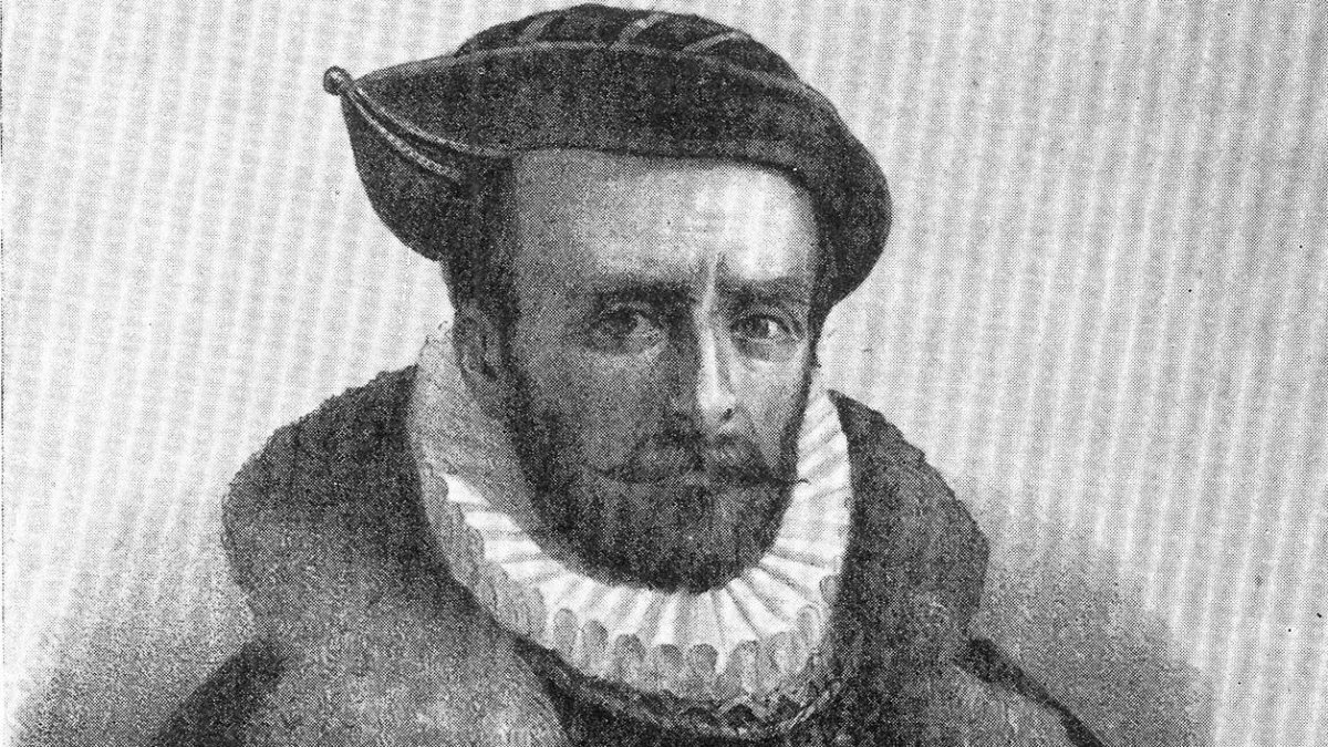 Grabado histórico de Álvaro de Mendaña.