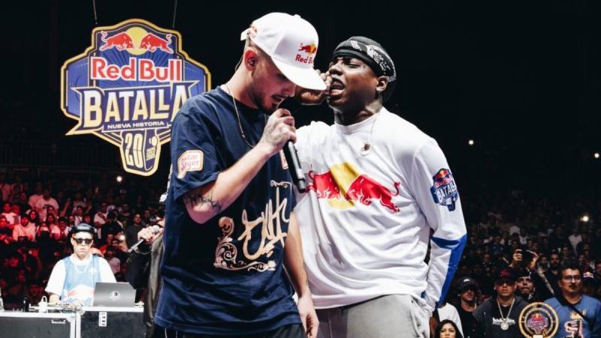 Bnet, a la izquierda, y el colombiano Fat N en la Batalla Nueva Historia.
