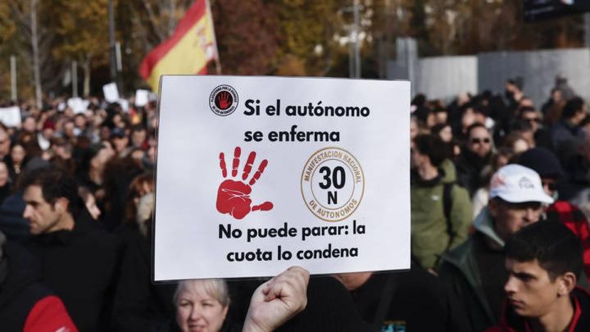 Concentración en Madrid de trabajadores autónomos